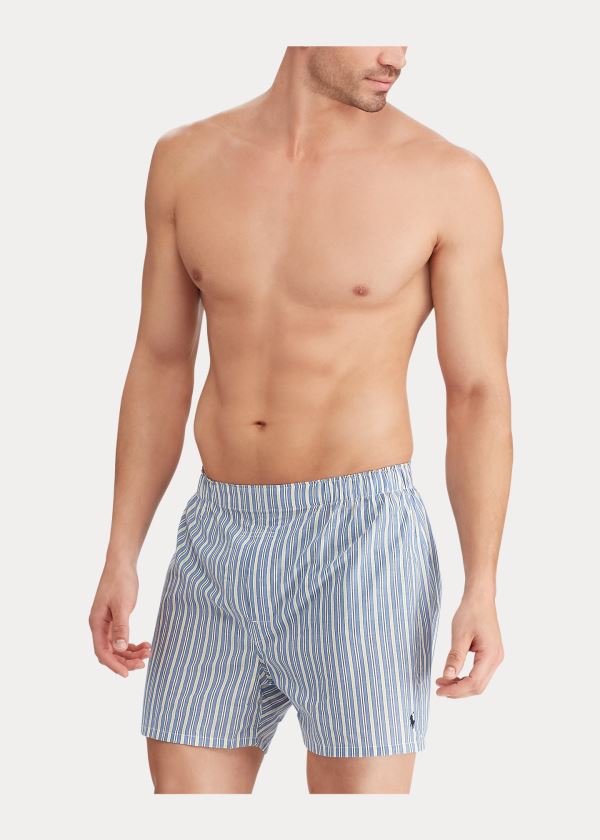 Bielizny Ralph Lauren Classic Fit Boxer 3-Pack Męskie Niebieskie | OWUE6115