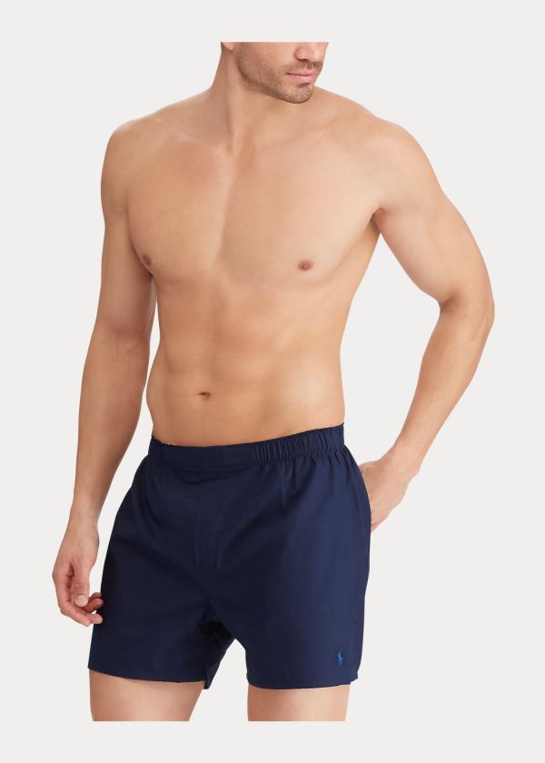 Bielizny Ralph Lauren Classic Fit Boxer 3-Pack Męskie Niebieskie | OWUE6115