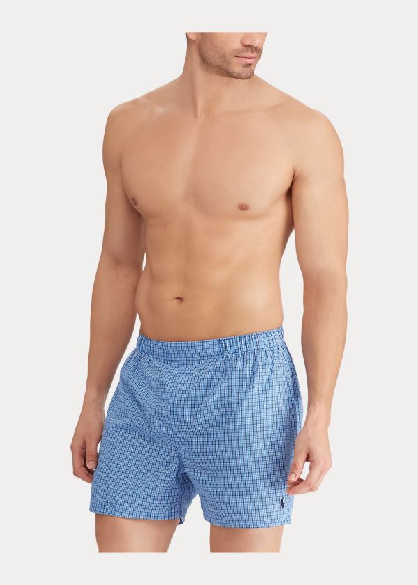 Bielizny Ralph Lauren Classic Fit Boxer 3-Pack Męskie Niebieskie | OWUE6115