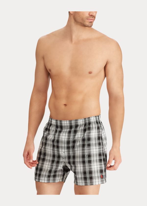 Bielizny Ralph Lauren Classic Fit Boxer 3-Pack Męskie Czarne Kolorowe | SVQV4757