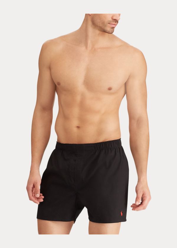 Bielizny Ralph Lauren Classic Fit Boxer 3-Pack Męskie Czarne Kolorowe | SVQV4757