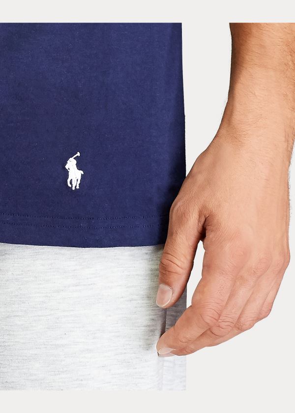 Bielizny Ralph Lauren Classic Wicking Crew 3-Pack Męskie Granatowe Czerwone Królewski Niebieski Niebieskie | VXNR1342