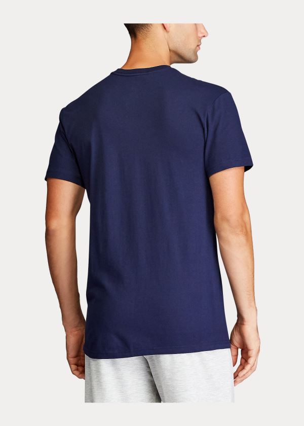 Bielizny Ralph Lauren Classic Wicking V-Neck 3-Pack Męskie Granatowe Czerwone Królewski Niebieski Niebieskie | GGCQ7890