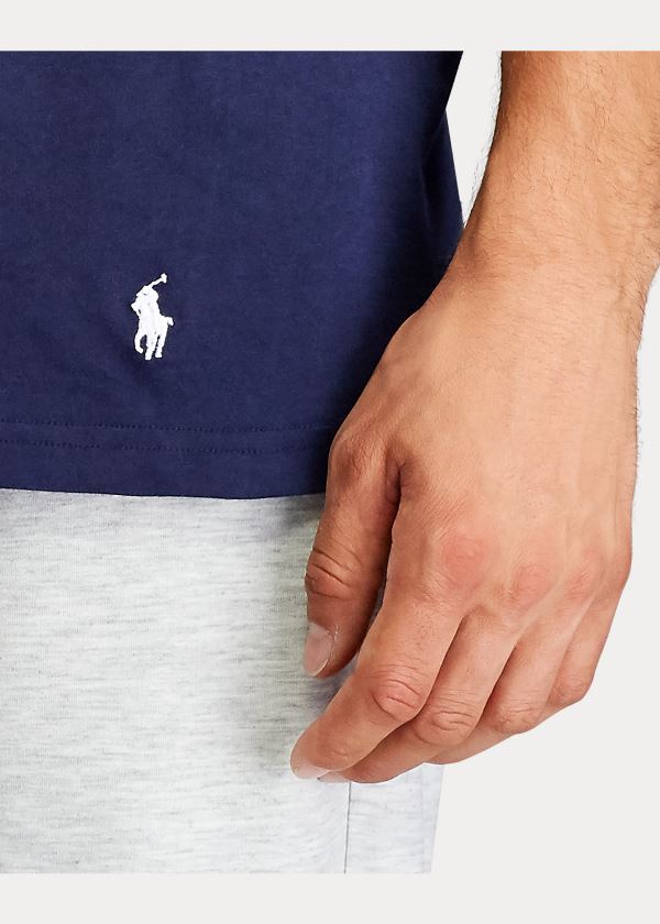 Bielizny Ralph Lauren Classic Wicking V-Neck 3-Pack Męskie Granatowe Czerwone Królewski Niebieski Niebieskie | GGCQ7890