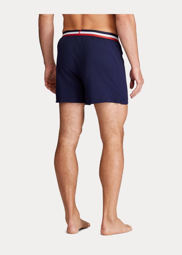 Bielizny Ralph Lauren Cotton-Modal Knit Boxer Męskie Granatowe Czerwone | FILO2734