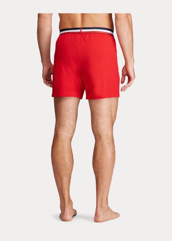 Bielizny Ralph Lauren Cotton-Modal Knit Boxer Męskie Czerwone | QCRS9675