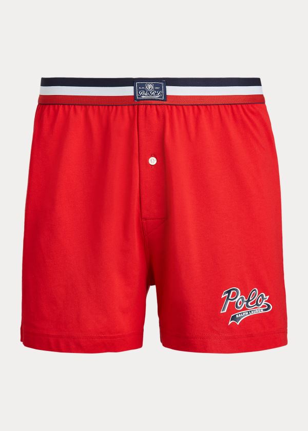 Bielizny Ralph Lauren Cotton-Modal Knit Boxer Męskie Czerwone | QCRS9675