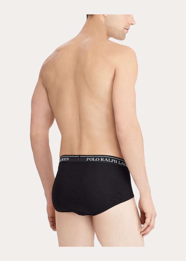 Bielizny Ralph Lauren Cotton Brief 4-Pack Męskie Czarne Kolorowe | CEUF3775