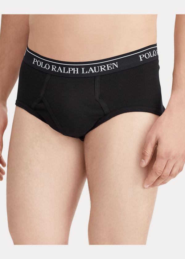 Bielizny Ralph Lauren Cotton Brief 4-Pack Męskie Czarne Kolorowe | CEUF3775