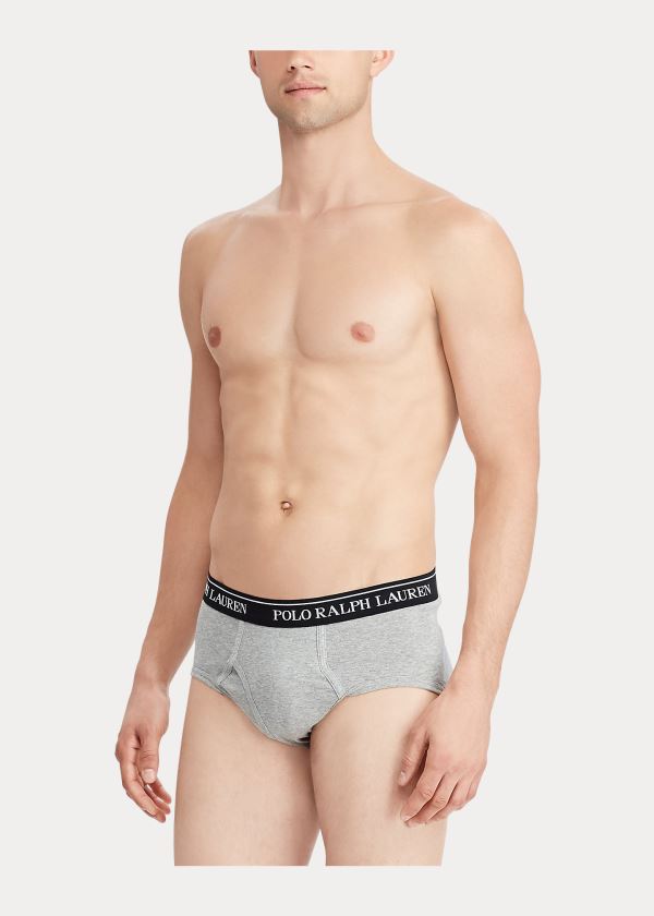 Bielizny Ralph Lauren Cotton Brief 4-Pack Męskie Czarne Kolorowe | CEUF3775