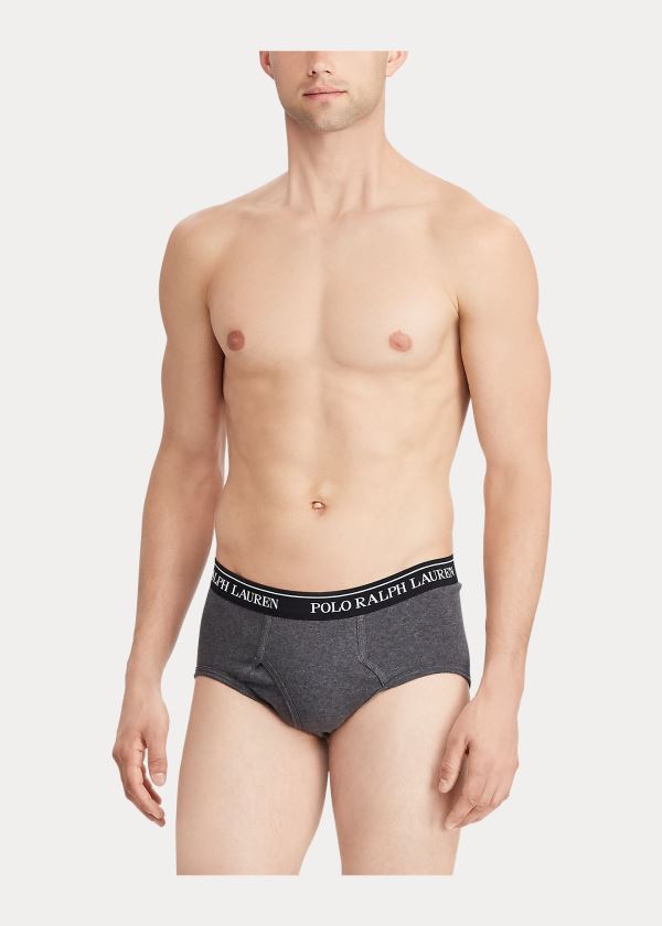 Bielizny Ralph Lauren Cotton Brief 4-Pack Męskie Czarne Kolorowe | CEUF3775