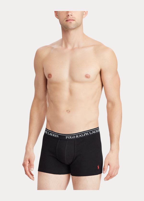 Bielizny Ralph Lauren Cotton Trunk 3-Pack Męskie Czarne | XKHH5992