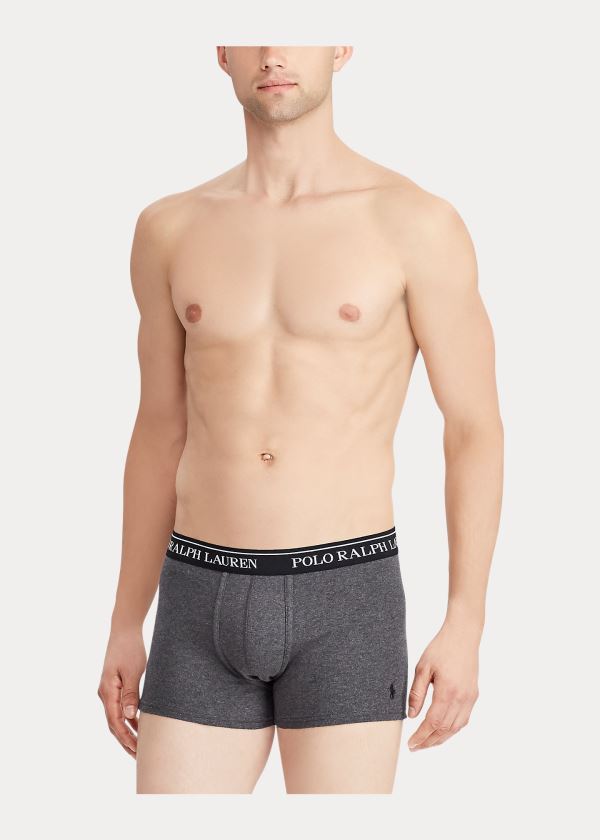 Bielizny Ralph Lauren Cotton Trunk 3-Pack Męskie Czarne | XKHH5992