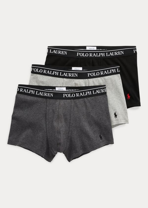 Bielizny Ralph Lauren Cotton Trunk 3-Pack Męskie Czarne | XKHH5992