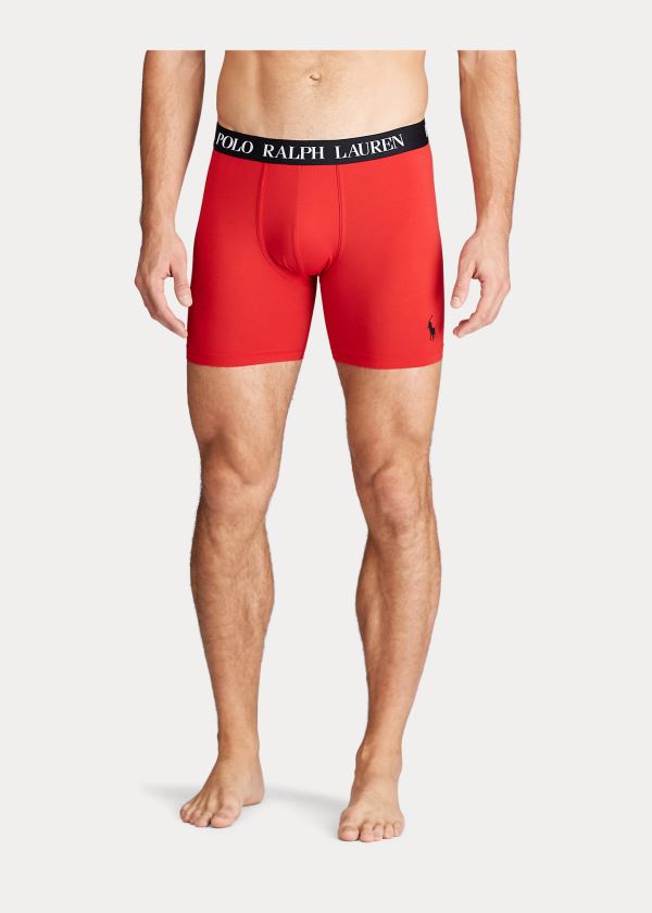 Bielizny Ralph Lauren Microfiber Boxer Brief Męskie Czerwone Czarne | GFDP0387