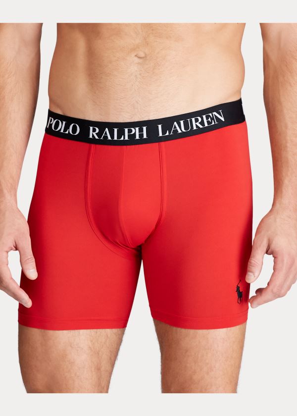 Bielizny Ralph Lauren Microfiber Boxer Brief Męskie Czerwone Czarne | GFDP0387