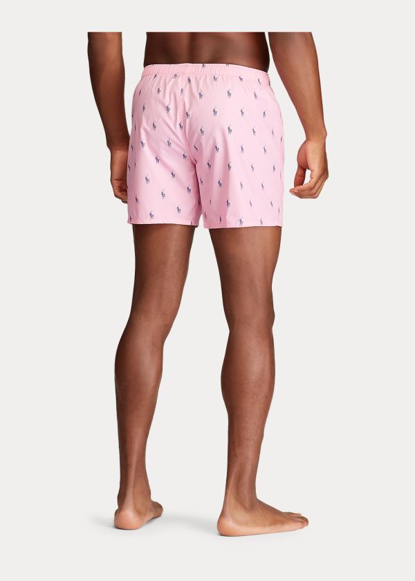 Bielizny Ralph Lauren Signature Pony Cotton Boxer Męskie Różowe Niebieskie | FKTO7859