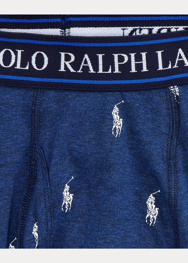 Bielizny Ralph Lauren Stretch Boxer Brief 3-Pack Męskie Królewski Niebieski Niebieskie | ZMWK6083