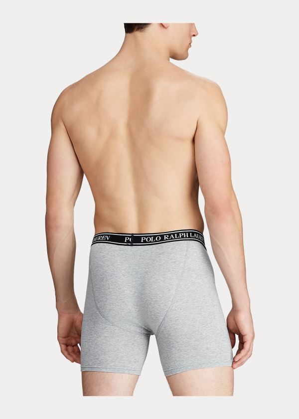 Bielizny Ralph Lauren Stretch Boxer Brief 3-Pack Męskie Czarne | TLCW3002