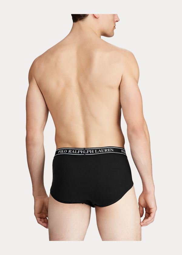 Bielizny Ralph Lauren Stretch Brief 4-Pack Męskie Czarne | BKSN1921