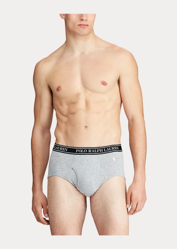 Bielizny Ralph Lauren Stretch Brief 4-Pack Męskie Czarne | BKSN1921