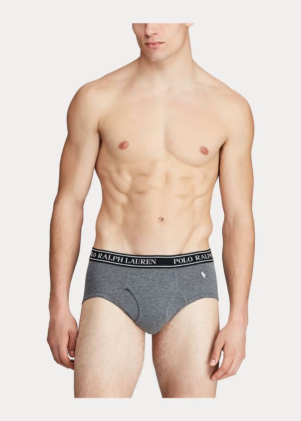 Bielizny Ralph Lauren Stretch Brief 4-Pack Męskie Czarne | BKSN1921