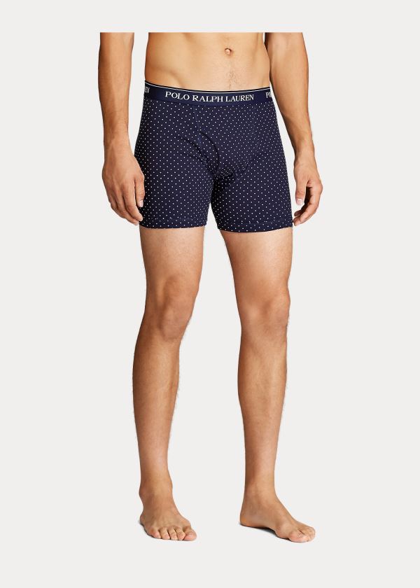 Bielizny Ralph Lauren Wicking Boxer Brief 3-Pack Męskie Granatowe Białe Niebieskie Różowe | CGCJ1230