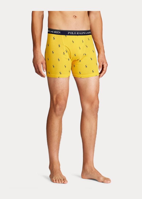 Bielizny Ralph Lauren Wicking Boxer Brief 3-Pack Męskie Granatowe Czerwone Królewski Niebieski Niebieskie | CTDT0801