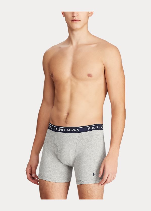 Bielizny Ralph Lauren Wicking Boxer Brief 5-Pack Męskie Czerwone Niebieskie | YVMO6048