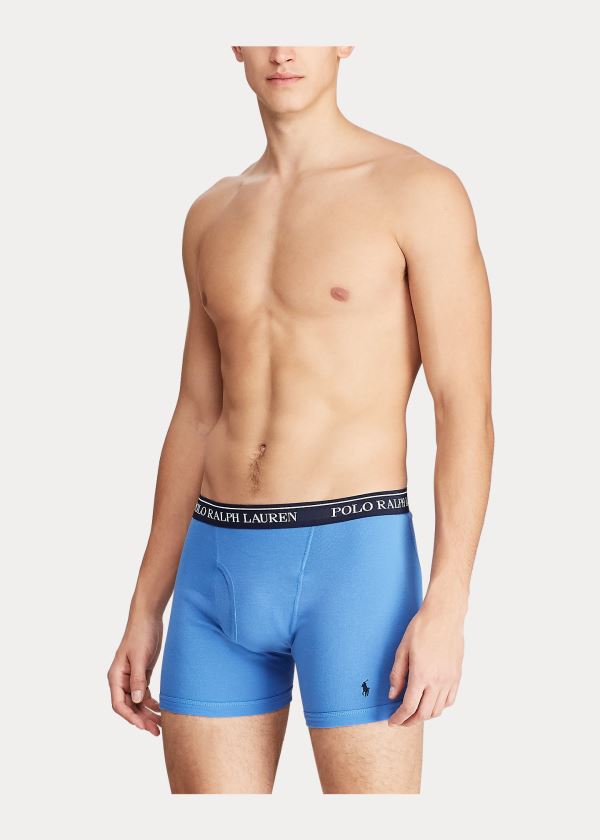 Bielizny Ralph Lauren Wicking Boxer Brief 5-Pack Męskie Czerwone Niebieskie | YVMO6048