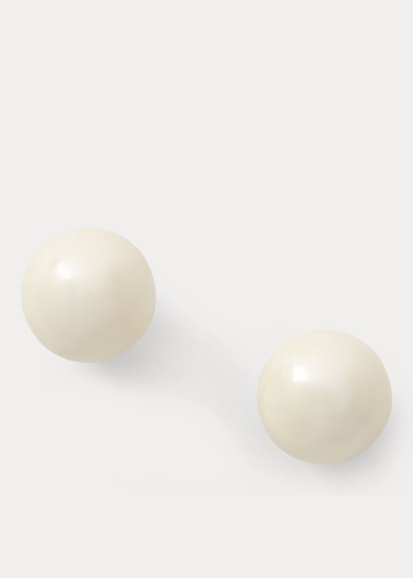 Biżuteria Ralph Lauren 10 mm Faux-Pearl Studs Damskie Kremowe | UOQV5364