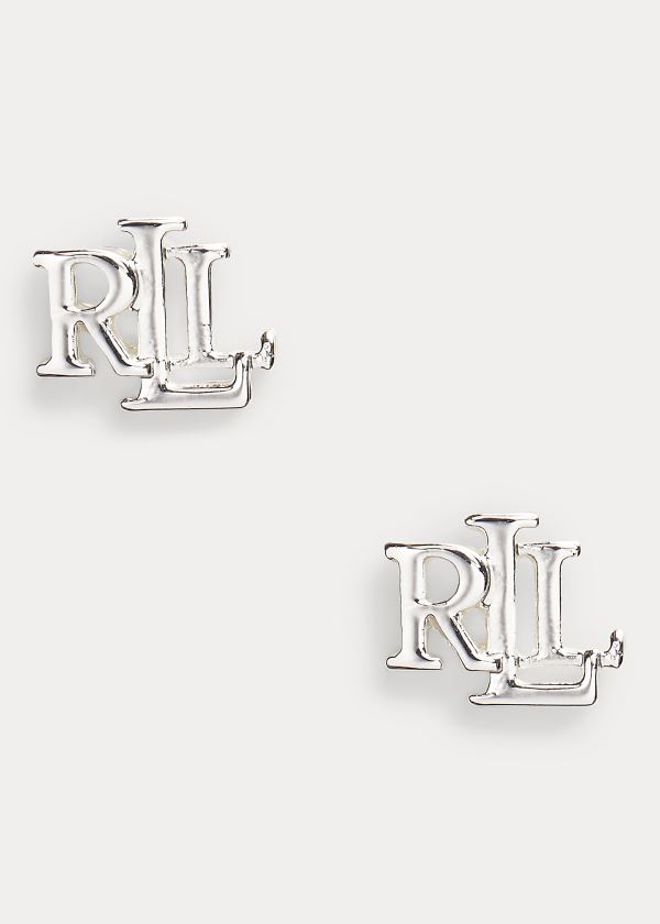 Biżuteria Ralph Lauren Logo Stud Earrings Damskie Srebrne | RULU4801