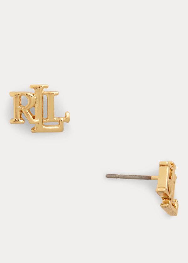 Biżuteria Ralph Lauren Logo Stud Earrings Damskie Srebrne Turkusowe | LOEU4997