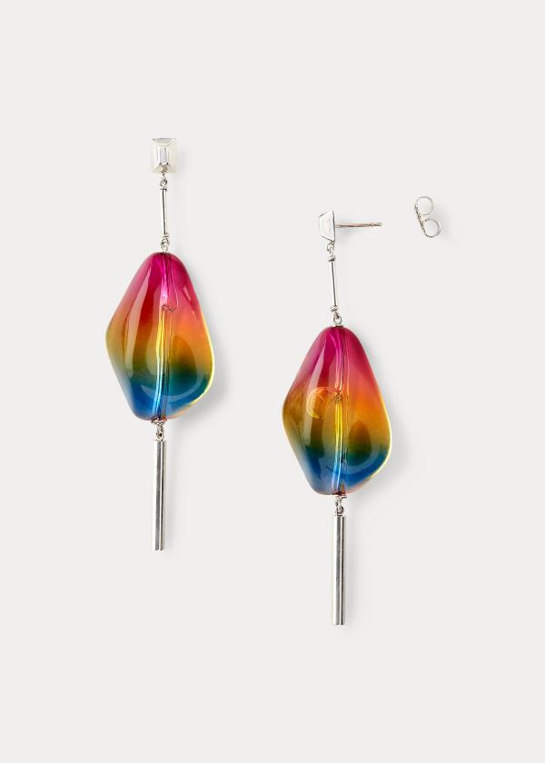 Biżuteria Ralph Lauren Silver Rainbow Drop Earrings Damskie Kolorowe | ALDJ9801