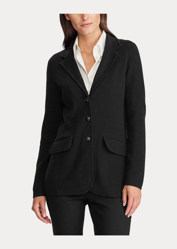 Blezery Ralph Lauren Combed Cotton Blazer Damskie Czarne | EAKG9670