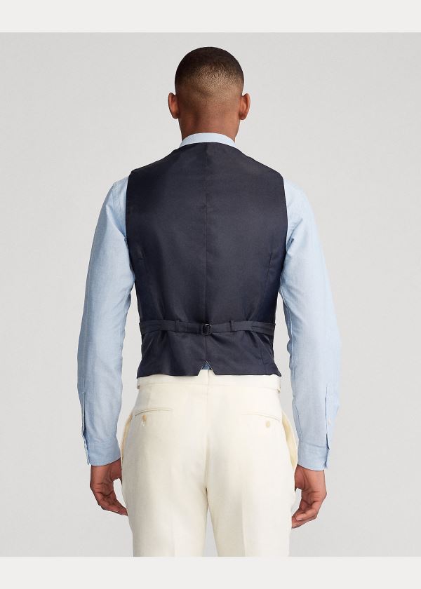 Blezery Ralph Lauren Cotton Denim Vest Męskie Indygo | QRAZ9036