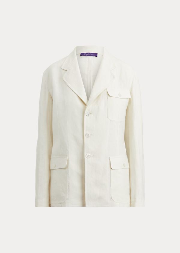 Blezery Ralph Lauren Demi Linen Jacket Damskie Głęboka Kremowe | XZOP8542