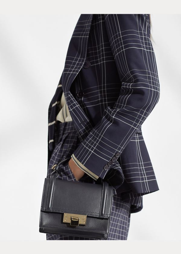 Blezery Ralph Lauren Elias Plaid Wool Jacket Damskie Granatowe Kremowe | HUPX8920