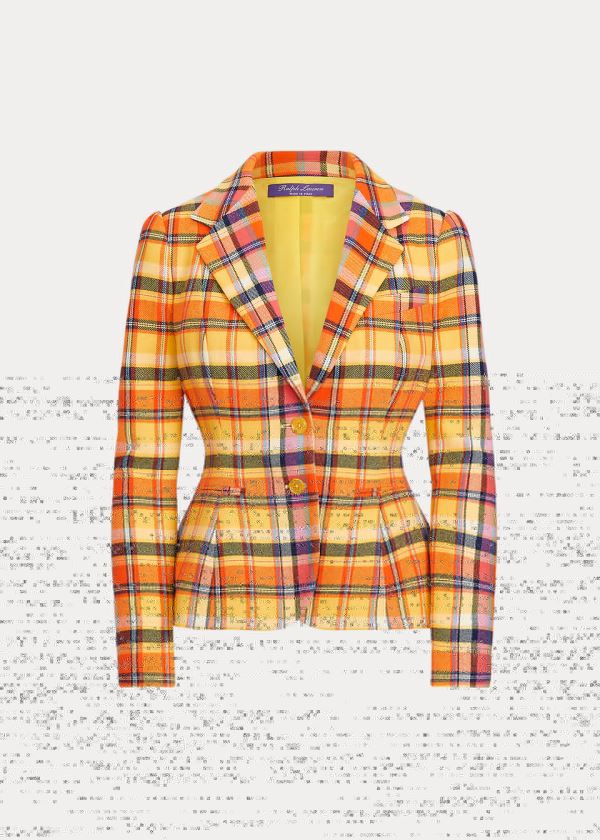 Blezery Ralph Lauren Eloise Plaid Jacket Damskie Pomarańczowe Kolorowe | PVRW9978