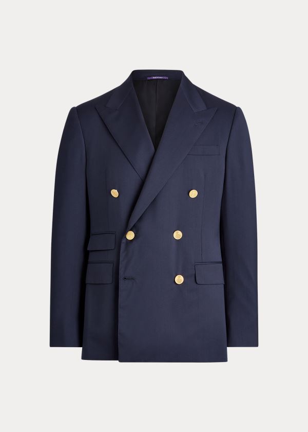 Blezery Ralph Lauren Gregory Wool Serge Blazer Męskie Granatowe | IXOC0165