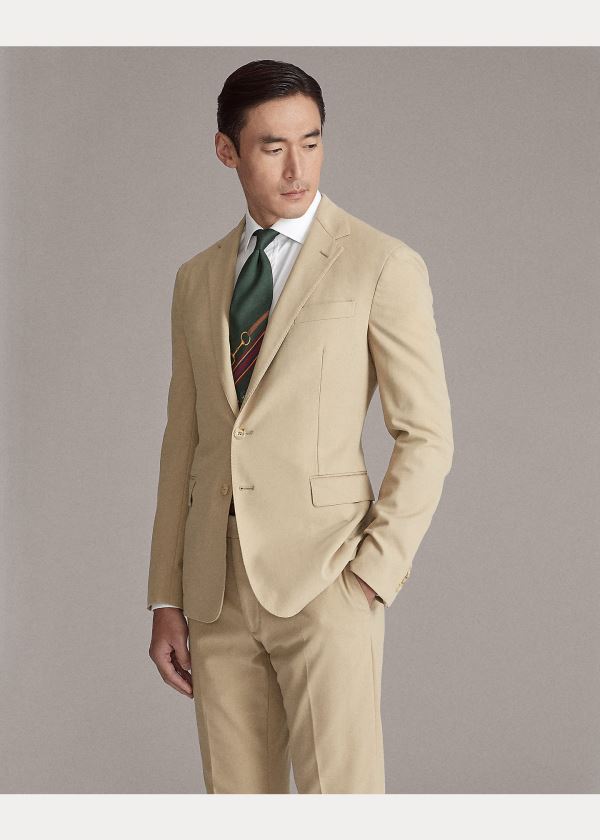 Blezery Ralph Lauren Hadley Cotton Twill Sport Coat Męskie Brązowe | GMCS3460