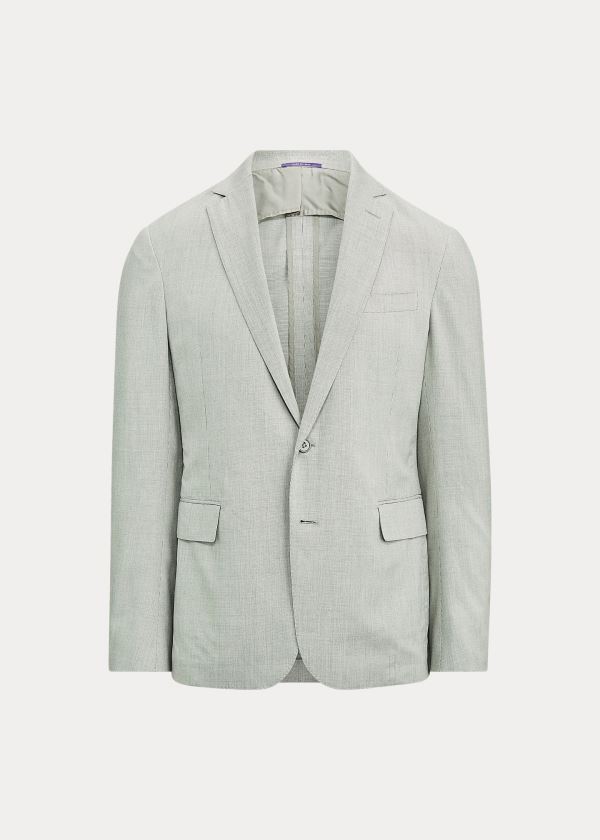 Blezery Ralph Lauren Hadley Tick-Weave Sport Coat Męskie Szare Kremowe | EWKN3413