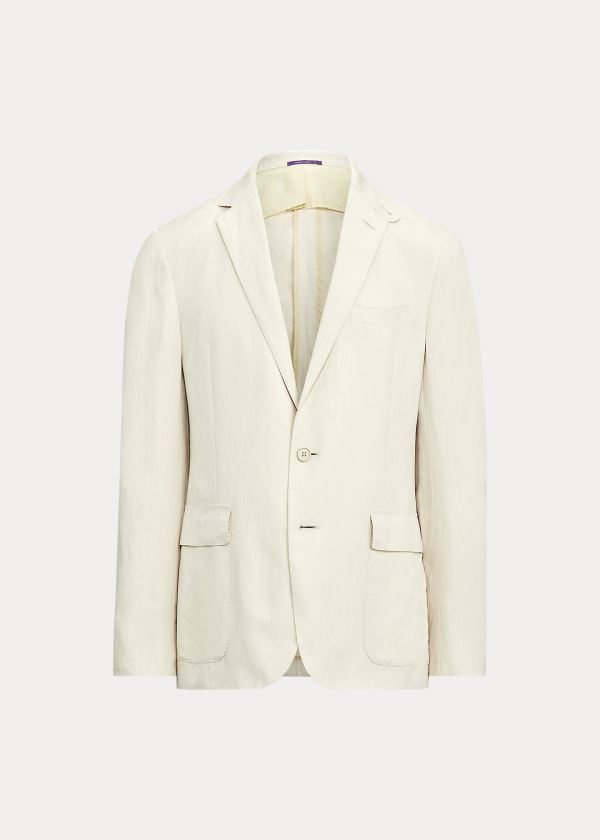 Blezery Ralph Lauren Hadley Twill Suit Jacket Męskie Kremowe | YLAE5138