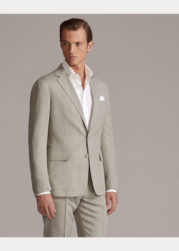 Blezery Ralph Lauren Hadley Twill Suit Jacket Męskie Głęboka Szare | XVAU4152