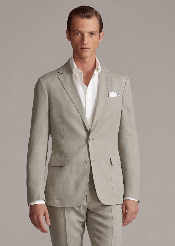 Blezery Ralph Lauren Hadley Twill Suit Jacket Męskie Głęboka Szare | XVAU4152