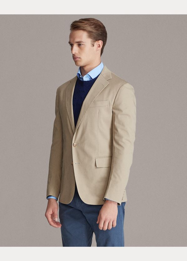 Blezery Ralph Lauren Hadley Twill Suit Jacket Męskie Oliwkowe | SJNU3880