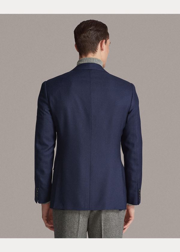 Blezery Ralph Lauren Handmade Cashmere Blazer Męskie Królewski Niebieski Granatowe | IEFE8348