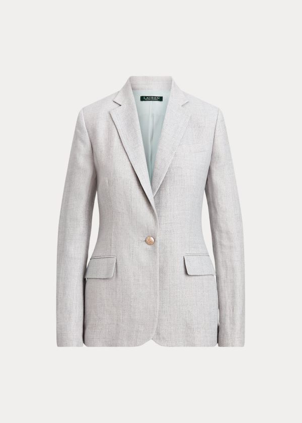 Blezery Ralph Lauren Herringbone Linen Blazer Damskie Głęboka Niebieskie | QGYM1571