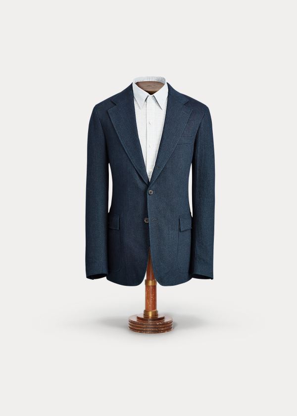 Blezery Ralph Lauren Indigo Cotton Sport Coat Męskie Indygo | QPKE7960