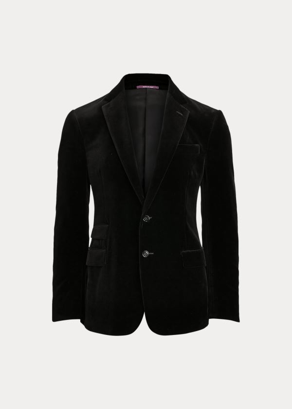 Blezery Ralph Lauren Kent Velvet Dinner Jacket Męskie Czarne | JMXC9080